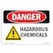Signmission Safety Sign, OSHA Danger, 5" Height, 7" Width, Hazardous Chemicals, Landscape OS-DS-D-57-L-2022 - alternate 1